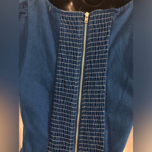 Moon River royal blue puff sleeve smocked midi dress size small brand new - Picture 8 of 14